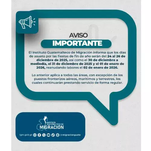 Centros de Emisión de Pasaportes horarios de cierre por Navidad y Año Nuevo 2025