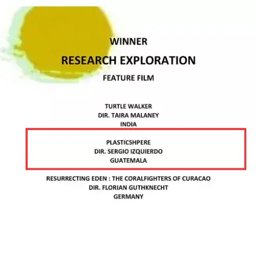 Documental Plasticósfera de Sergio Izquierdo destaca en el Tulum World Environment Film Festival