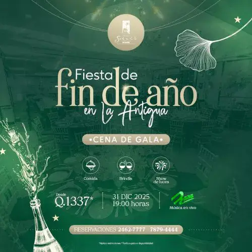 Fiesta de Año Nuevo 2026 en Hotel Soleil Antigua Guatemala