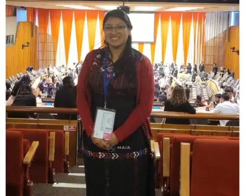 Ixchely Saloj en la Asamblea Juvenil AFS en Nueva York