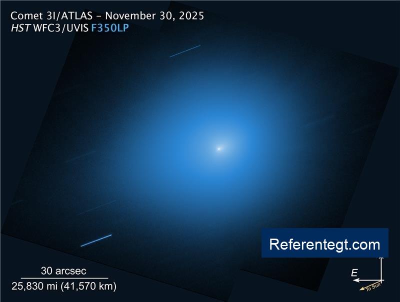 La NASA revela impresionantes imágenes del cometa 3I/Atlas gracias al telescopio Hubble.