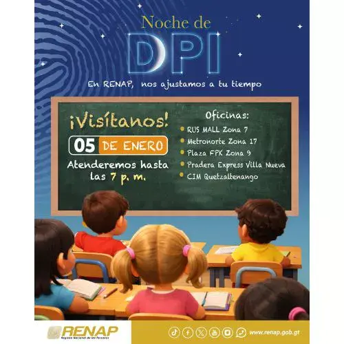 Noche del DPI en RENAP 2026 en enero
