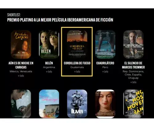 Guatemala en el shortlist de los Premios Platino 2026