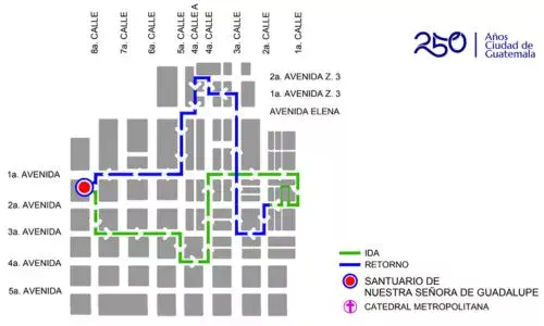 Pocesión Santuario de Nuestra Señora de Guadalupe 8 de marzo 2026, zona 1 Ciudad Guatemala