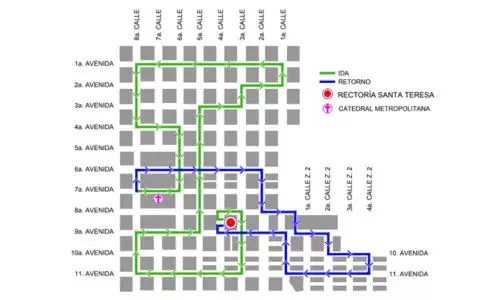 Procesión 1 de abril 2026, Rectoría Santa Teresa Zona 1 Ciudad Guatemala