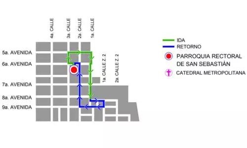Procesión 12 de abril 2026, Parroquia Rectoral de San Sebastián, Zona 1 Ciudad Guatemala