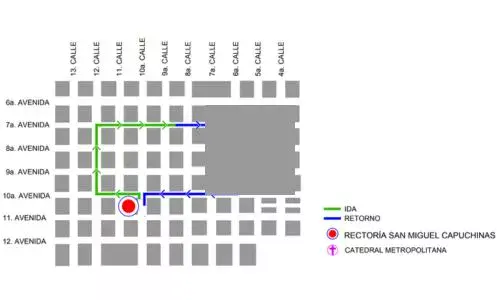 Procesión 15 de marzo 2026 Rectoría San Miguel Capuchinas Zona 1 Ciudad Guatemala