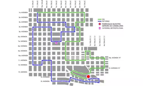 Procesión 2 de abril 2026, Parroquia Nuestra Señora de Candelaria Zona 1 de Ciudad Guatemala