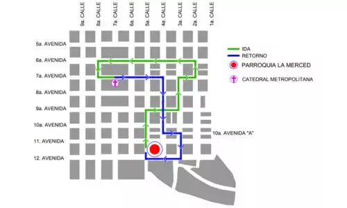 Procesión 28 de marzo 2026, Parroquia La Merced Zona 1 Ciudad Guatemala