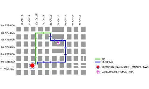 Procesión 28 de marzo 2026, Rectoría San Miguel Capuchinas Zona 1 Ciudad Guatemala