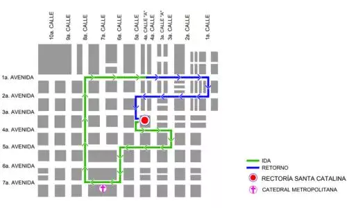 Procesión 3 de abril 2026, Rectoría Santa Catalina Zona 1 Ciudad Guatemala