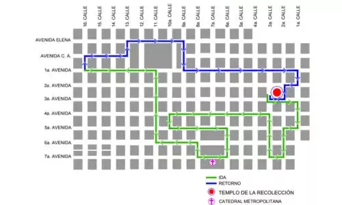 Procesión 3 de abril 2026, Templo de la Recolección, Zona 1 Ciudad Guatemala