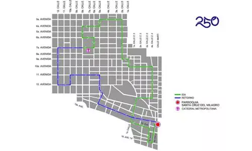Procesión 30 de marzo 2026 Parroquia Santa Cruz del Milagro, Zona 1 y 6 Ciudad Guatemala