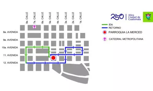 Procesión 31 de marzo 2026 Parroquia La Merced, Zona 1 Ciudad Guatemala