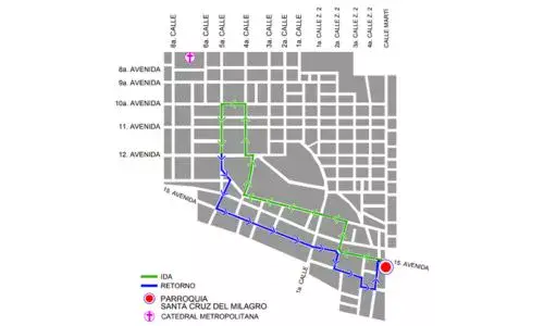 Procesión 4 de abril 2026, Parroquia Santa Cruz del Milagro, Zona 1 y 6 Ciudad Guatemala