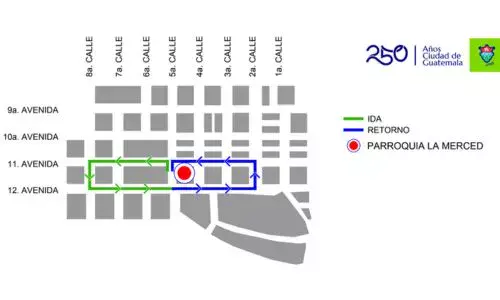 Procesión 5 de abril 2026, Parroquia La Merced, Zona 1 Ciudad Guatemala