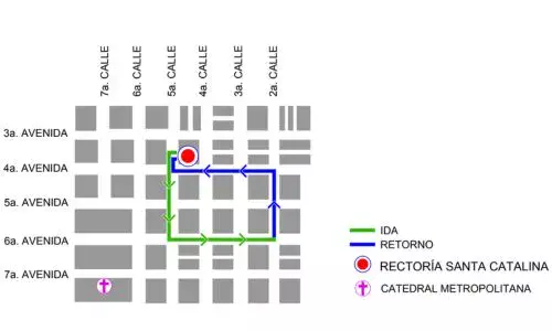 Procesión 5 de abril 2026, Rectoría Santa Catalina Zona 1 Ciudad Guatemala