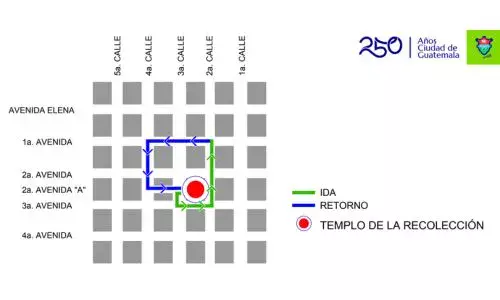 Procesión 5 de abril 2026, Templo de la Recolección, Zona 1 Ciudad Guatemala