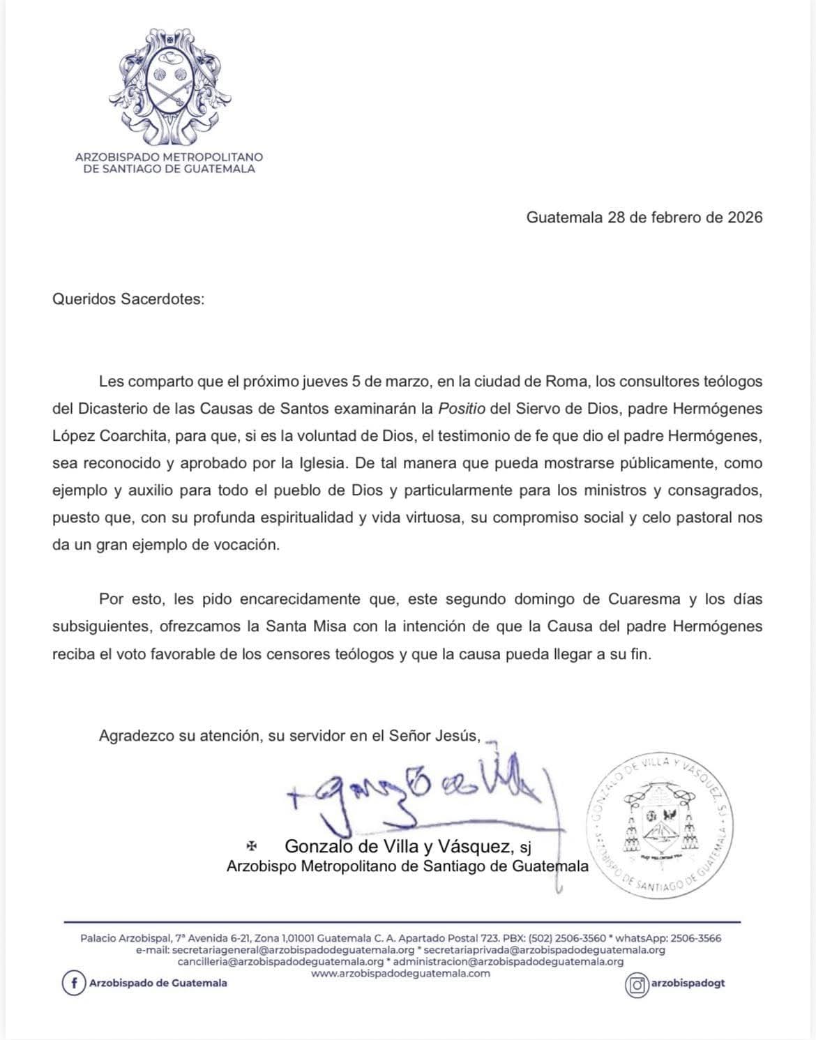 Padre Hermógenes avanza en su beatificación: este 5 de marzo examinan su causa en Roma