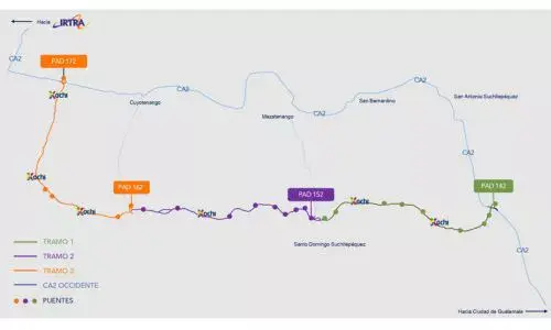 Mapa de la autopista Xochi en Guatemala y formas de pago