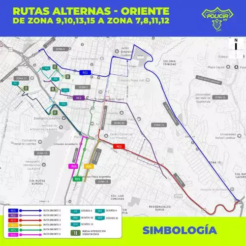 Nuevos reversibles y rutas alternas en Ciudad Guatemala 2026