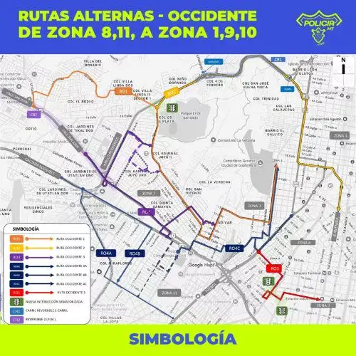 PMT habilita nuevos carriles reversibles en Ciudad Guatemala